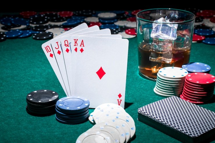 Baccarat table layout showing player and banker betting areas with cards